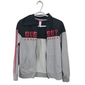(B) Guess Sweater Red/Black/Grey